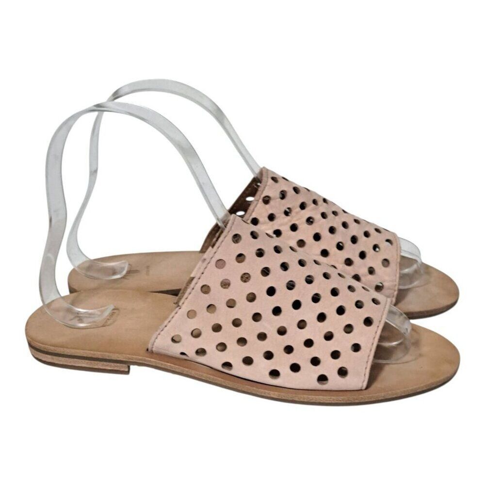 Frye Riley Women's Slides Leather Slip On Sandals Tan Travel Vacation Sun Size 6